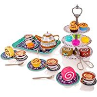 Milly &amp- Ted - Teaset para té- para 4 Personas- para 4 Personas - Juego de té para niños- metálico - Juego de simulación…